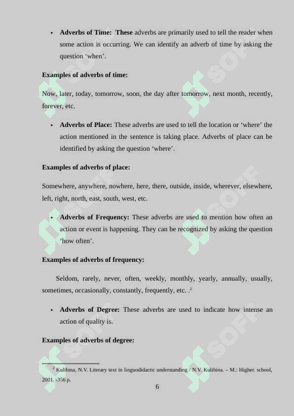 Types of adverbs and their problems 6