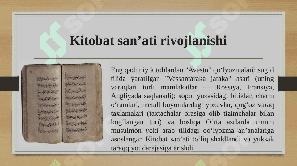 O'rta asrlarda kitobat san'ati. 5