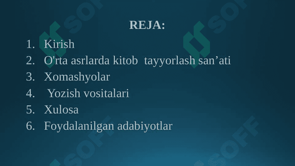 O'rta asrlarda qo'lyozma kitoblarni tayyorlashda foydalaniladigan asboblar va anjomlar. 2