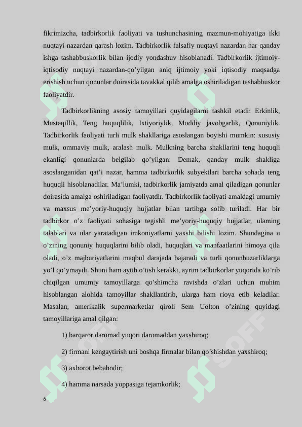 Tadbirkorlik faoliyati iqtisodiy xavfsizligi 6