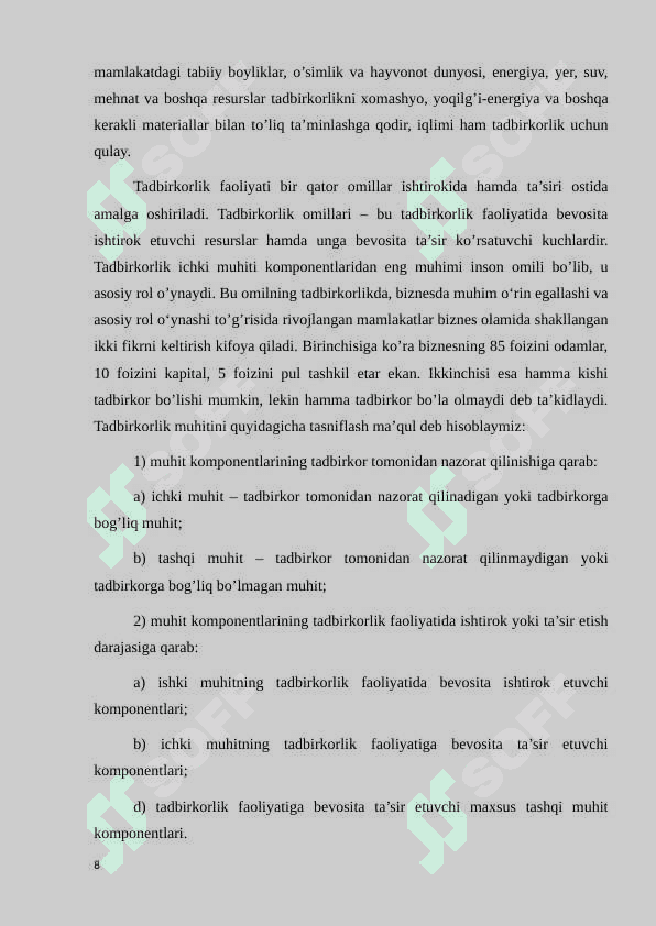 Tadbirkorlik faoliyati iqtisodiy xavfsizligi 8