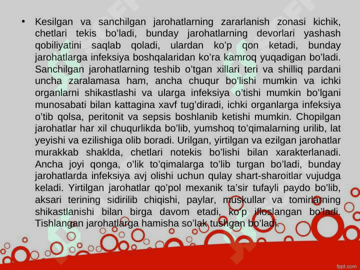 Jarohat va jarohat infeksiyasi 2 4