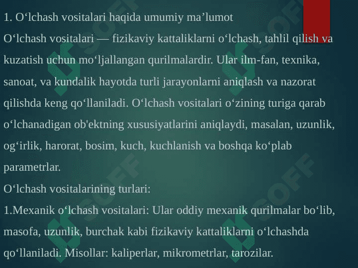 Oʻlchash vositalari haqida umumiy maʼlumot 4