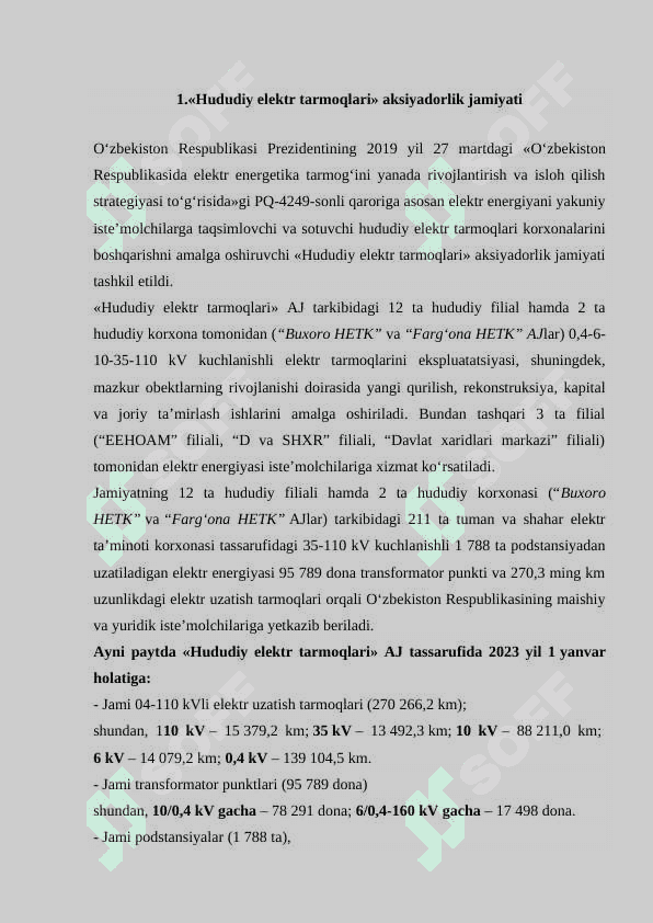 ELEKTR TARMOQLARI MOLIYA-IQTISODIYOT BO’LIMI 3