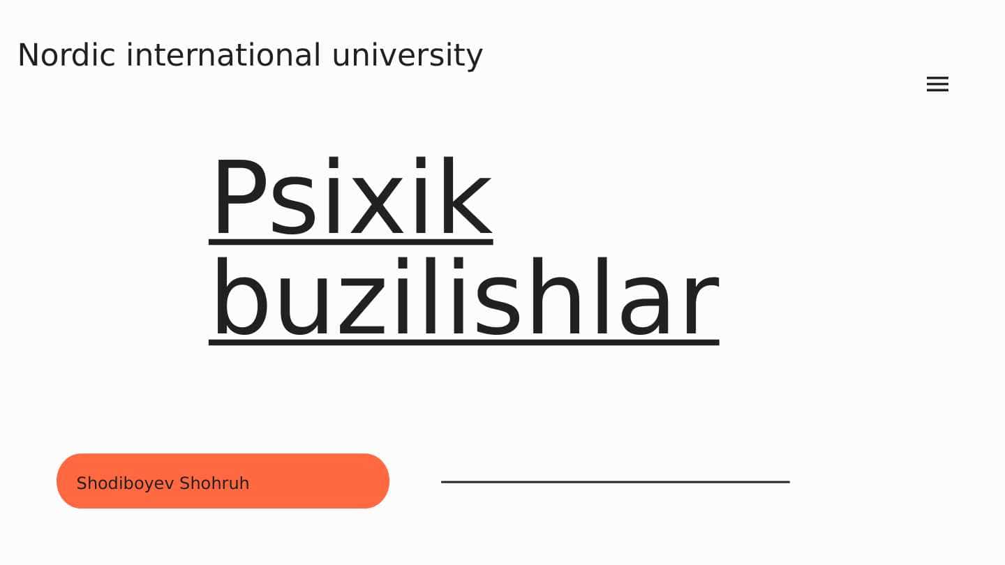 Psixik buzilishlar 1