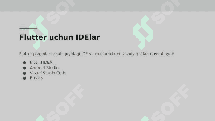 DART TILI TAMOYILLARIDAN FOYDALANIB ILOVALAR ISHLAB CHIQISH.  DASTUR FORMATI 4