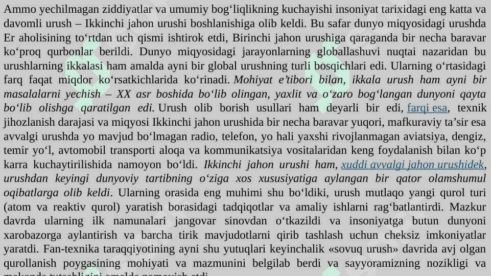 Globallashuv va barqaror taraqqiyot falsafasi 7