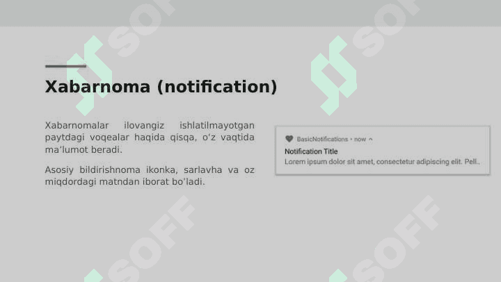MOBIL ILOVALARDA XABARNOMALAR (NOTIFICATION) YARATISH 2