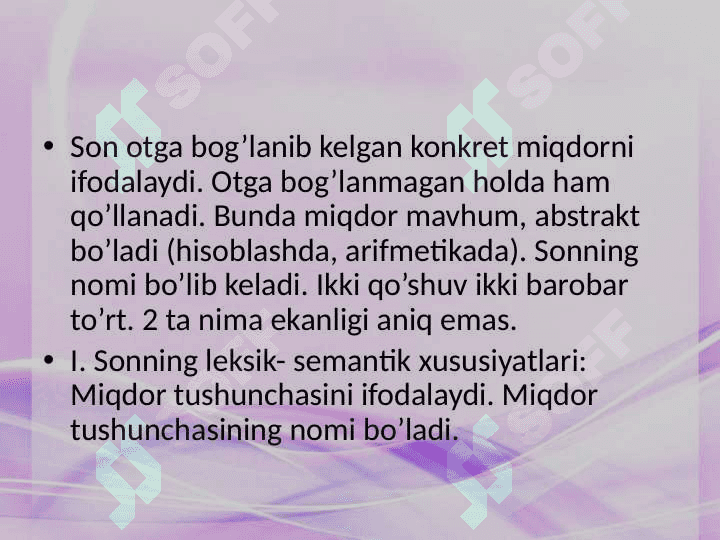 Son so'z turkumi. 5