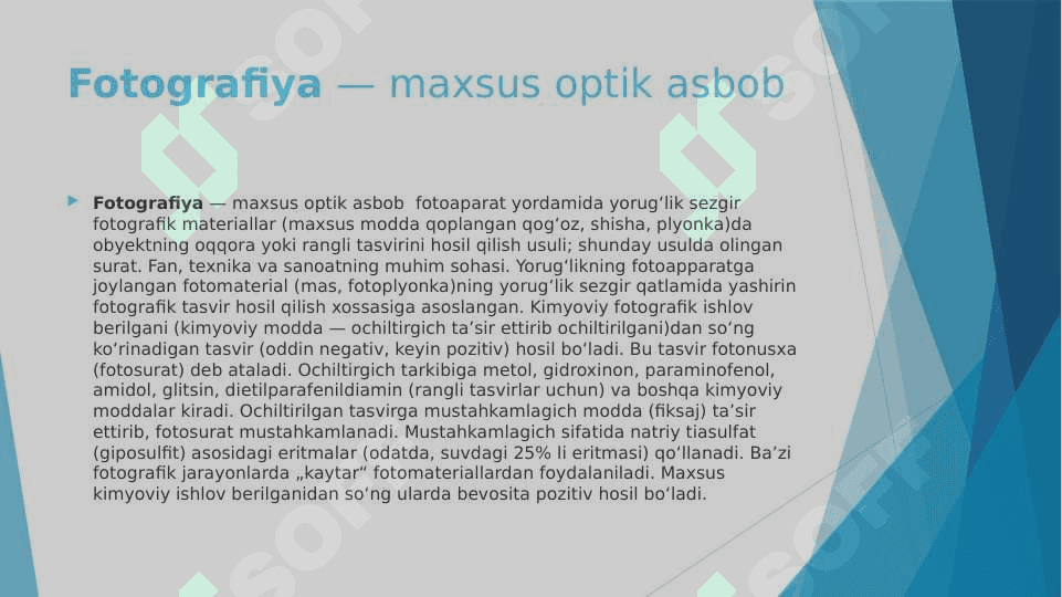 Fotografiya usullari. Aerofotosmik va kosmik fotosuratlar 3