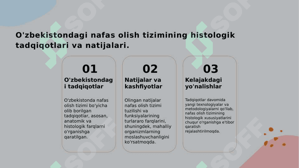 Nafas olish tizimi a'zolarining qiyosiy gistologik tavsifi 6