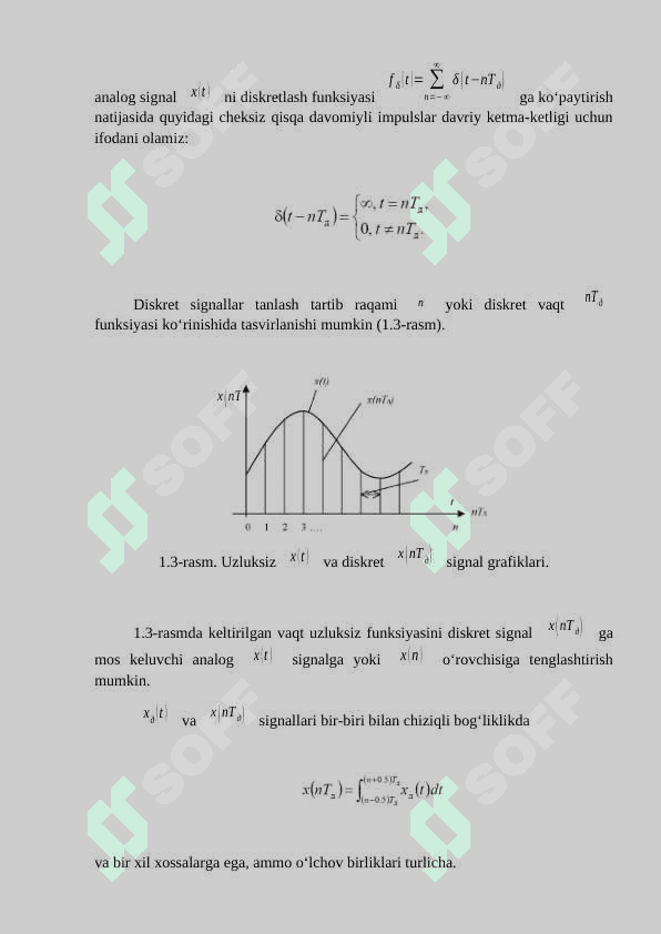 SIGNALLARNING ASOSIY TURLARI. DISKRET SIGNALLARNING MATEMATIK MODELLARI. SINOV DISKRET SIGNALLARI. 4
