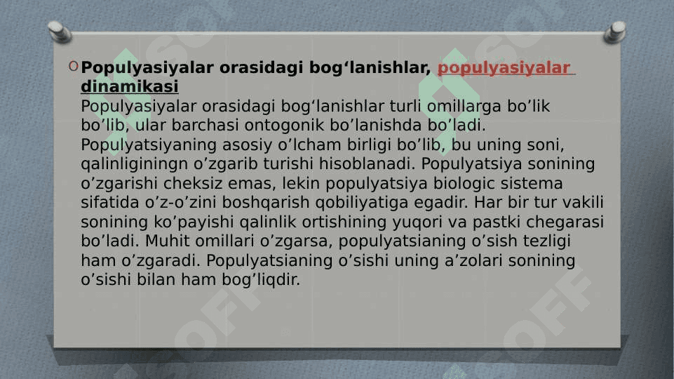 POPULYATSIYA STRUKTURASI.UNING HAYOT KECHIRISHB TARZI VA HUDUDDAN FOYDALANISH 4