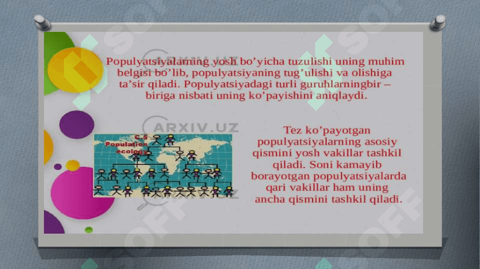 POPULYATSIYA STRUKTURASI.UNING HAYOT KECHIRISHB TARZI VA HUDUDDAN FOYDALANISH 7