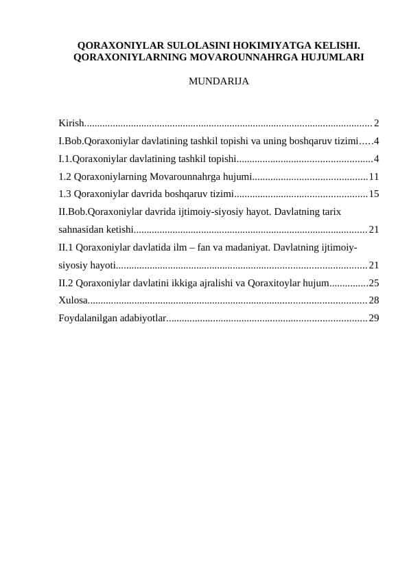 QORAXONIYLAR SULOLASINI HOKIMIYATGA KELISHI. QORAXONIYLARNING MOVAROUNNAHRGA HUJUMLARI