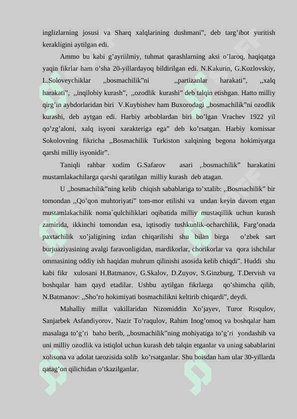 FARG'ONA VODIYSIDA ISTIQLOLCHILIK XARAKATIM ULARNING NAMOYONDALARI 5