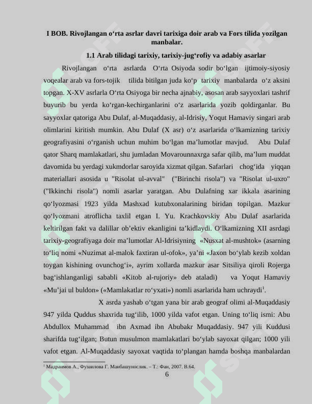 O'rta osiyo tarixiga oid arab-fors tilida yozilgan manbalar 6