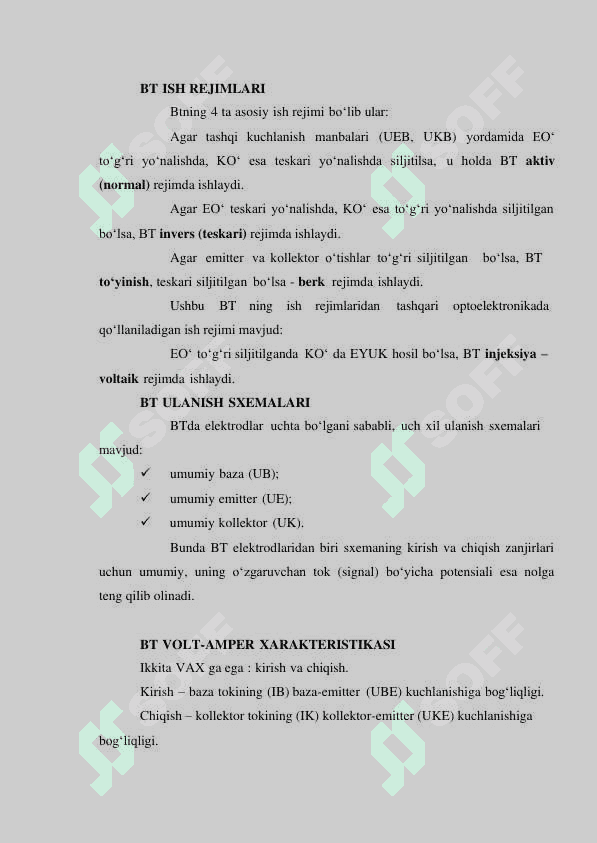 Bipolyar tranzistor xarakteristikalarini o‘lchash va asosiy parametrlarini hisoblash 8