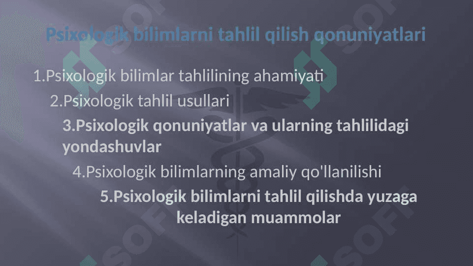 Psixologik bilimlarni tahlil qilish qonuniyatlari 2