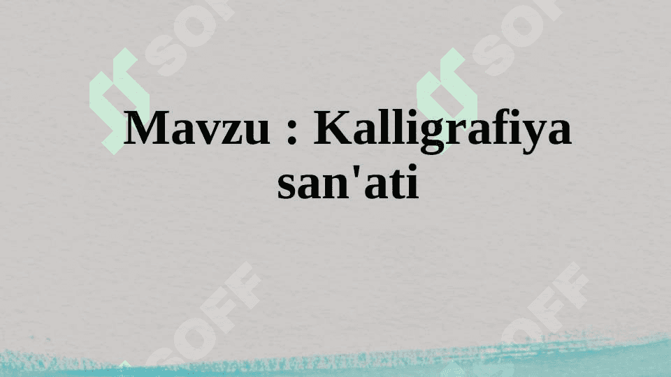 Kalligrafiya san'ati 2