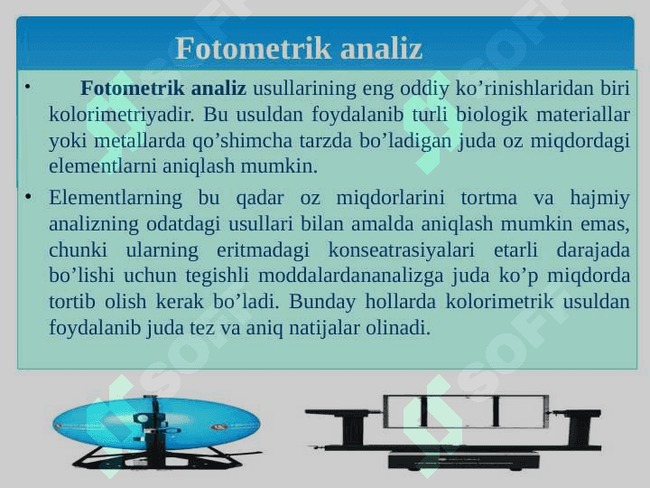 Optik analiz usullarining qo'llanilishi 6