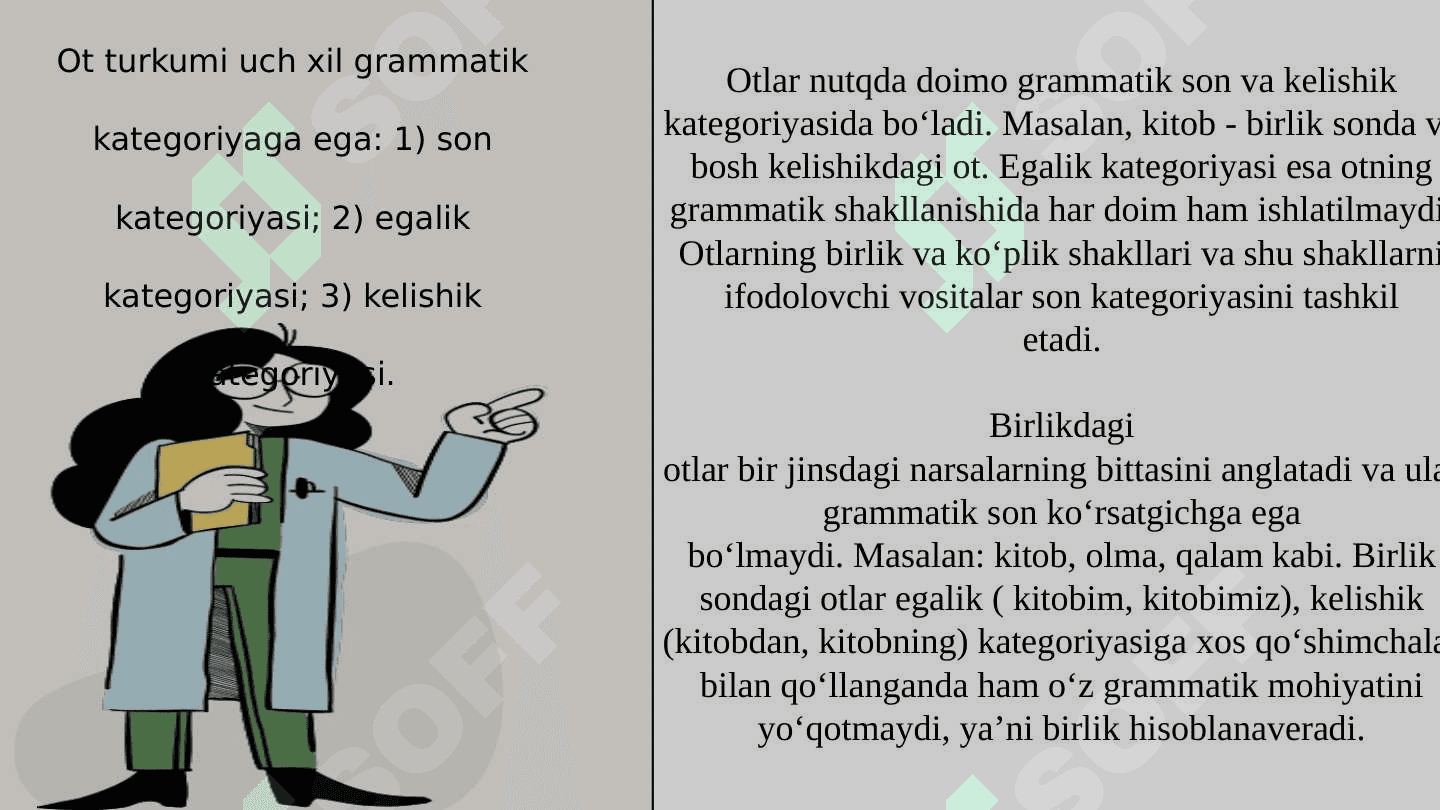 Otning grammatik kategoriyalari. Otlarning yasalishi 3