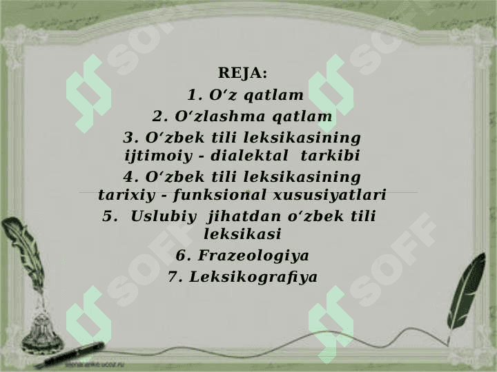 Tilning leksik qatlami 2