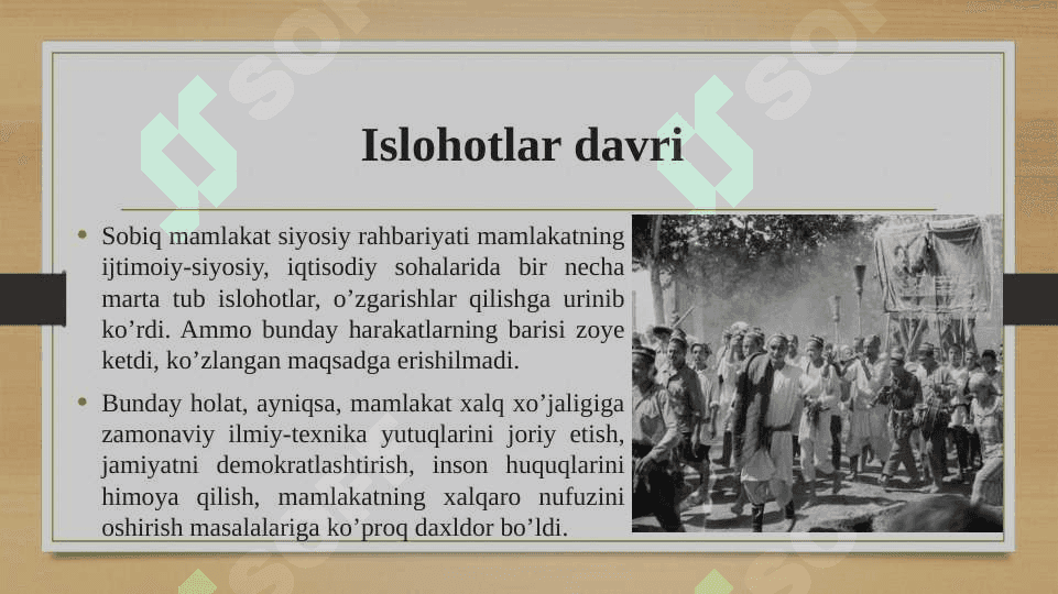 Markaziy osiyo respulikalarida XX asrning oxirgi choragida siyosiy vaziyat.Qayta qurish davri va XX asrning ikkinchi yarmida ijtimoiy ahvoli 8