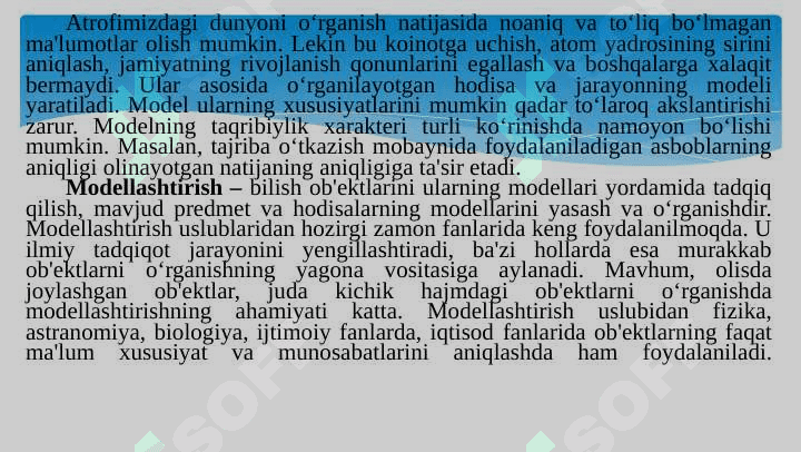 Matematik modellashtirishning asosiy tushunchalari 3