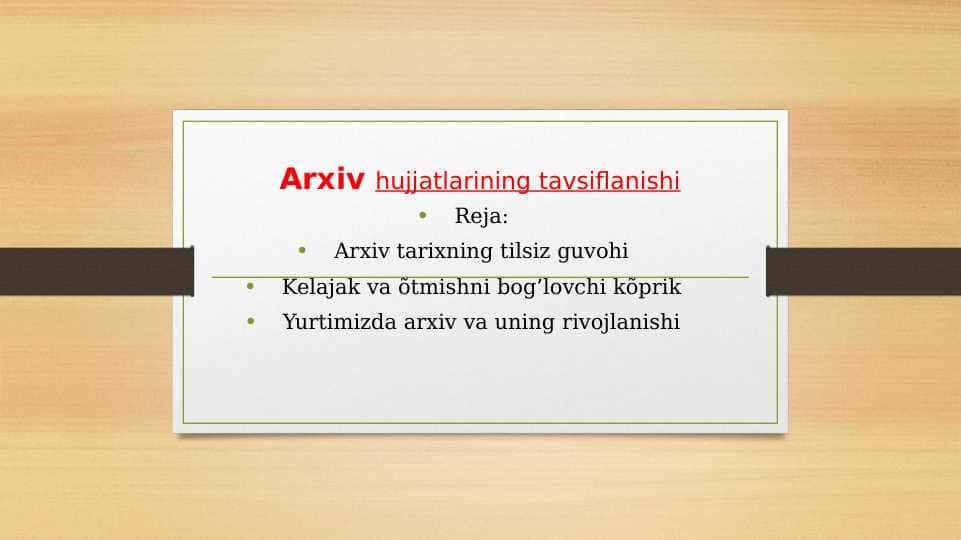 Arxiv hujjatlarining tavsiflanishi 1