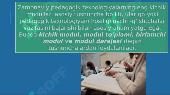 MODULLI O’QITISH TEXNOLOGIyalari 4