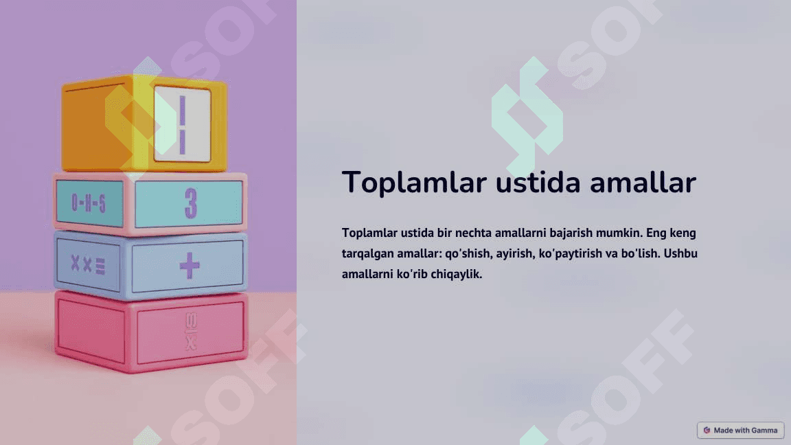Tòplamlar ustida amallar 4