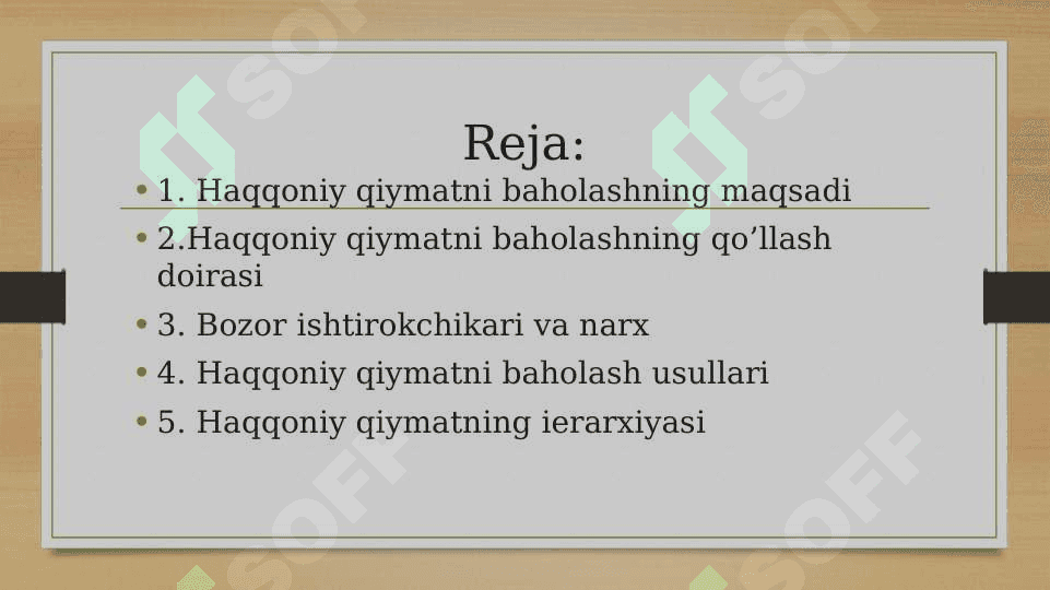 Haqqoniy qiymatni baholash 2