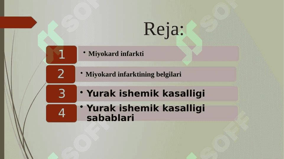 MIOKARD INFARKTI. Yurak ishemik kasalligi 2