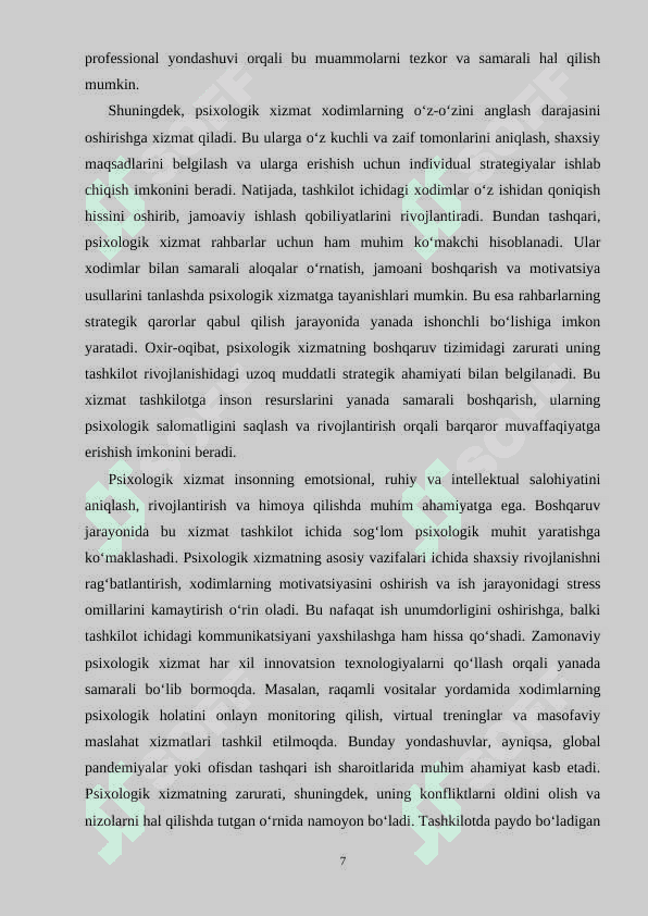 Boshqaruv jarayonida psixologik xizmatni qoʻllashda xorij tajribasi yutuq va kamchiliklari 7