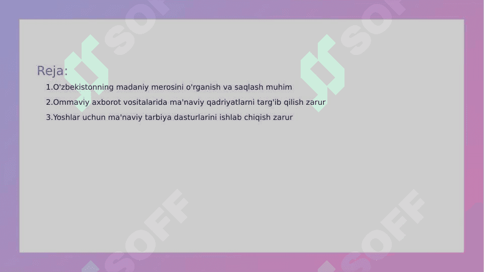 Yangi O'zbekistonda amalga oshirilayotgan ma'naviy o'zgarishlar. 2