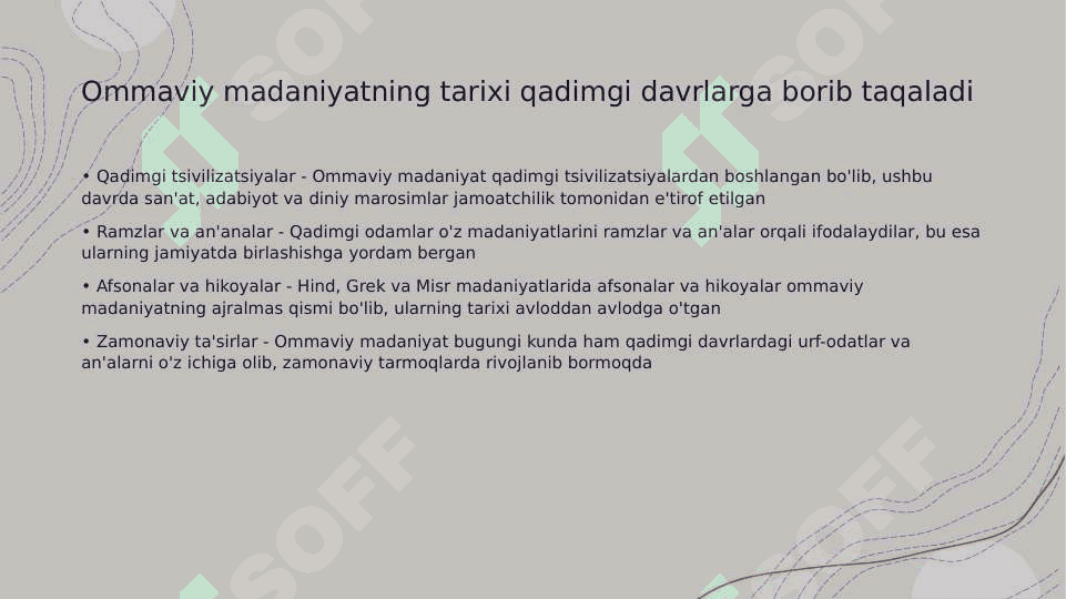 Ommaviy madaniyatning shakillanish tarixi va uning turlari. 3