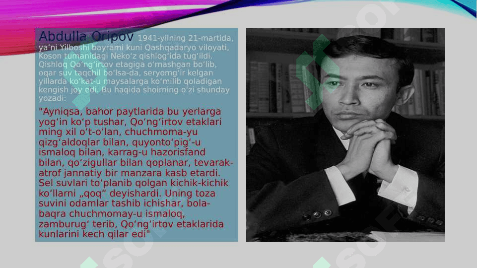 Abdulla oripovning hayoti va ijodi 3