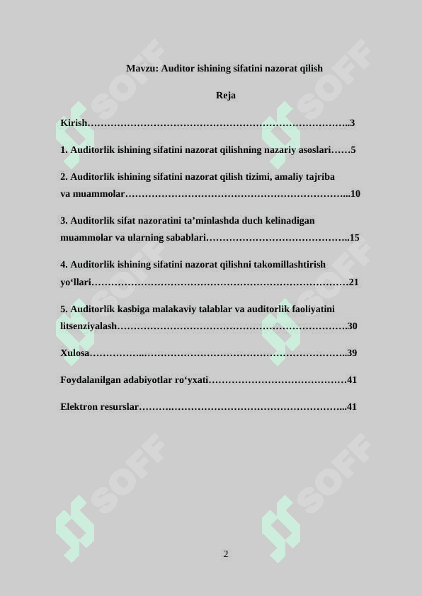 Auditor ishining sifatini nazorat qilish 2
