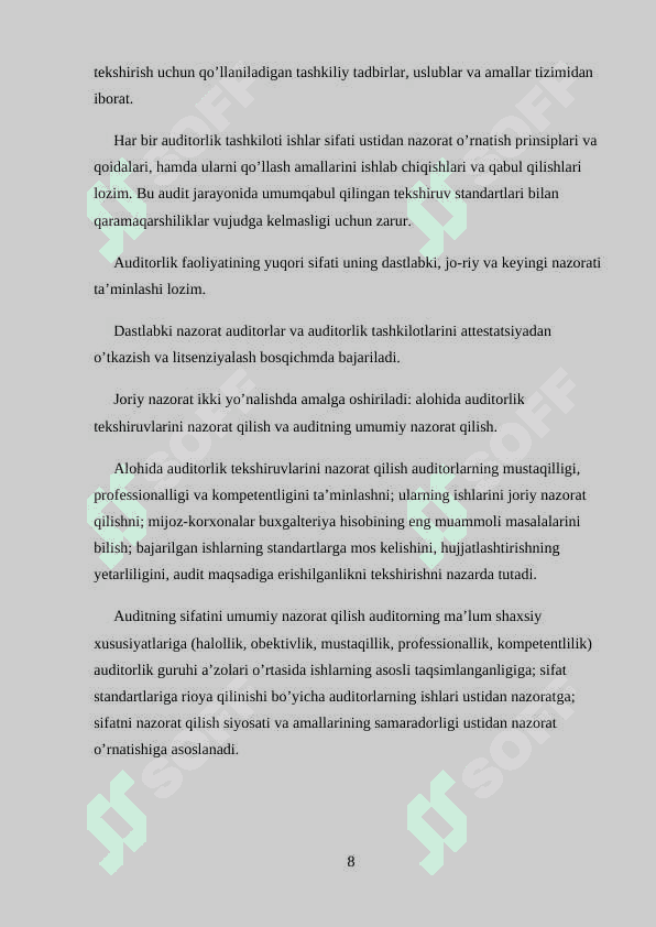 Auditor ishining sifatini nazorat qilish 8