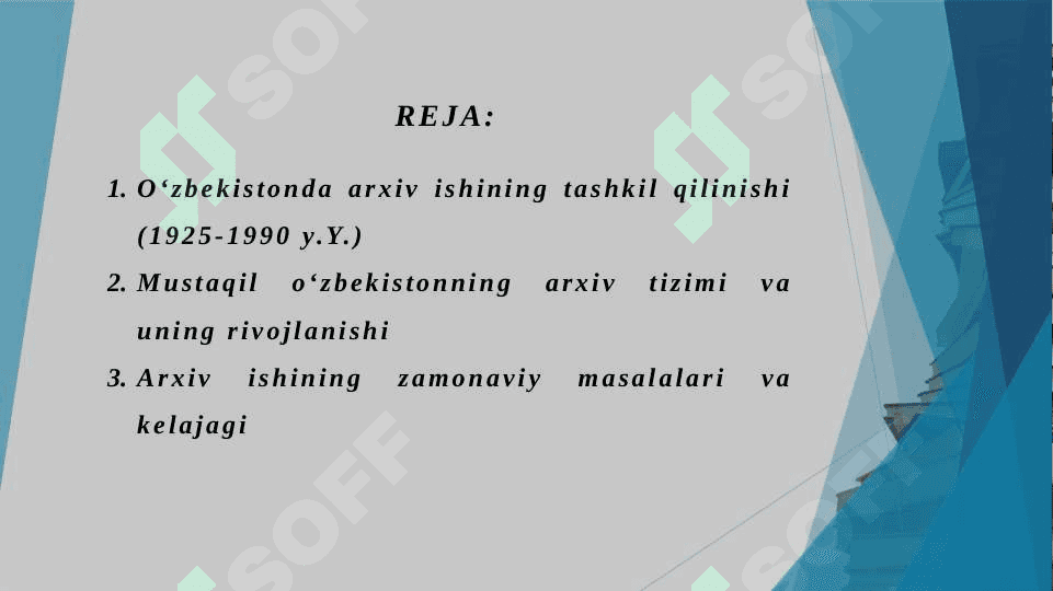Mustaqil o'zbekistonda arxiv ishi 2
