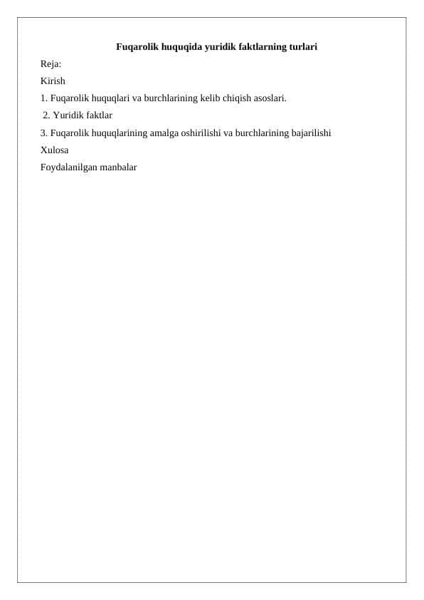 Fuqarolik huquqida yuridik faktlarning turlari 24 1