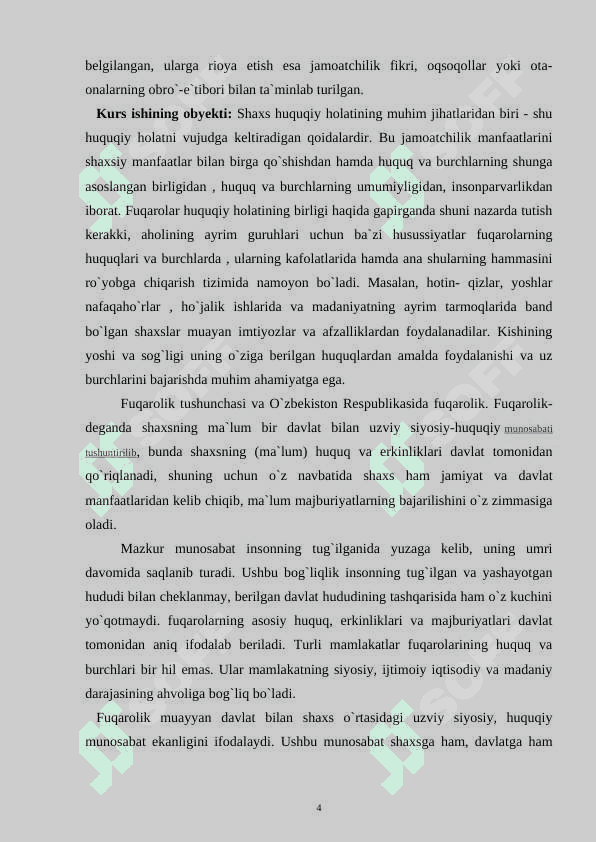 FUQAROLIK TUSHUNCHASI VA O'ZBEKISTON RESPUBLIKASI FUQAROLIGI 4