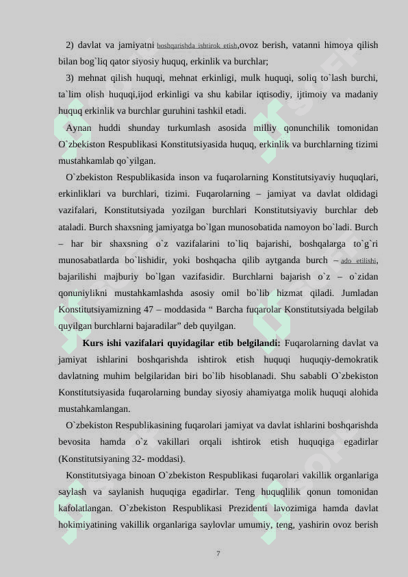 FUQAROLIK TUSHUNCHASI VA O'ZBEKISTON RESPUBLIKASI FUQAROLIGI 7