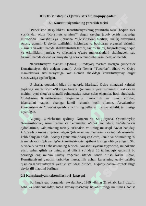 O’zbekiston Respublikasi konstitutsiyasining qabul qilinishi tarixi 8