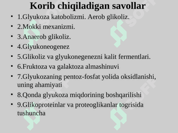 Glyukoza metobilizmi va qonda glyukoza miqdorining boshqarilishi 2