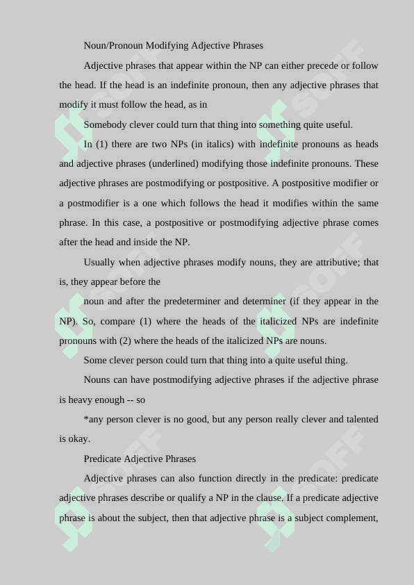 Modification and complementation in the adverbial group 6