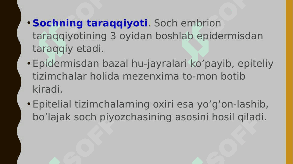 Soch follikulasining sikli (soch o'sishi sikli) va uning klinik ahamiyati. 3