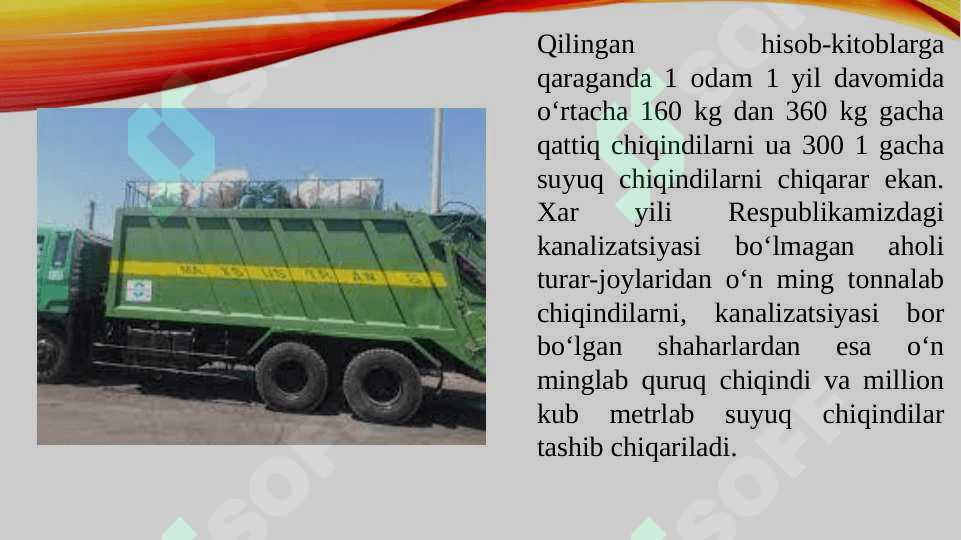 Aholi yashash joylarini qattiq maishiy chiqindidan sanitariya tozalashning rejasini tuzish 3
