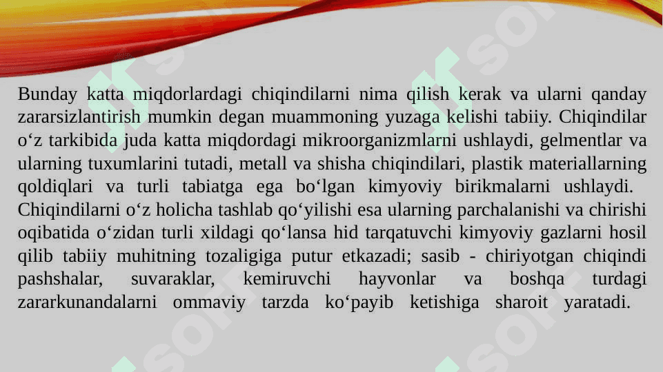 Aholi yashash joylarini qattiq maishiy chiqindidan sanitariya tozalashning rejasini tuzish 4